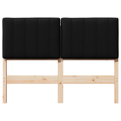 Testiera imbottita Marrone e Nero 120 cm Pino massello