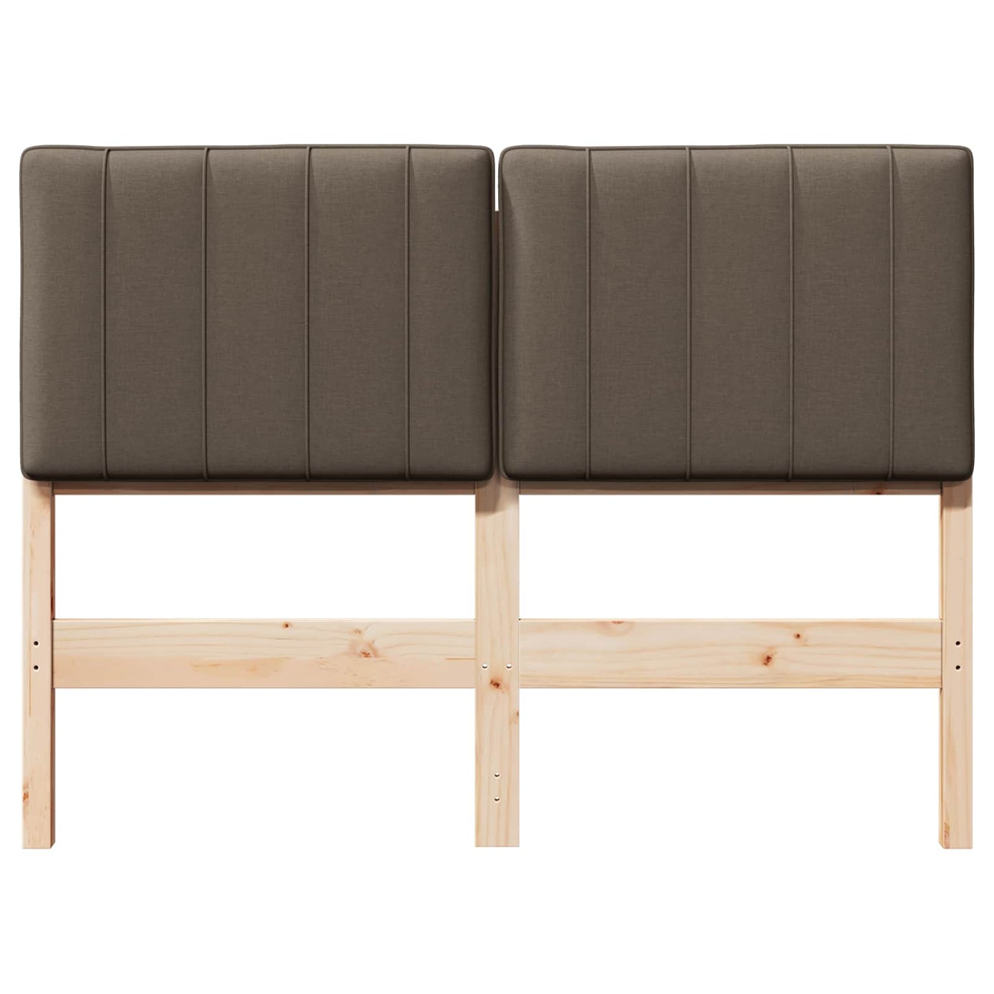 Testiera imbottita Marrone e taupe 120 cm Pino massello