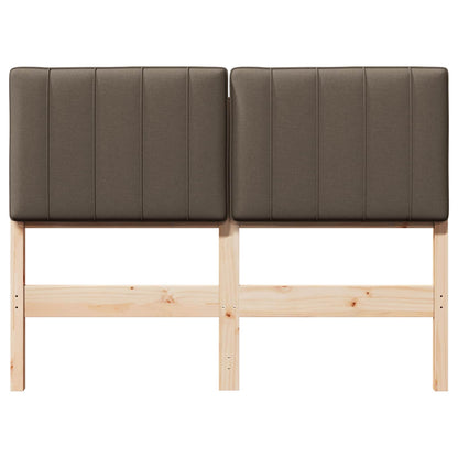Testiera imbottita Marrone e taupe 120 cm Pino massello