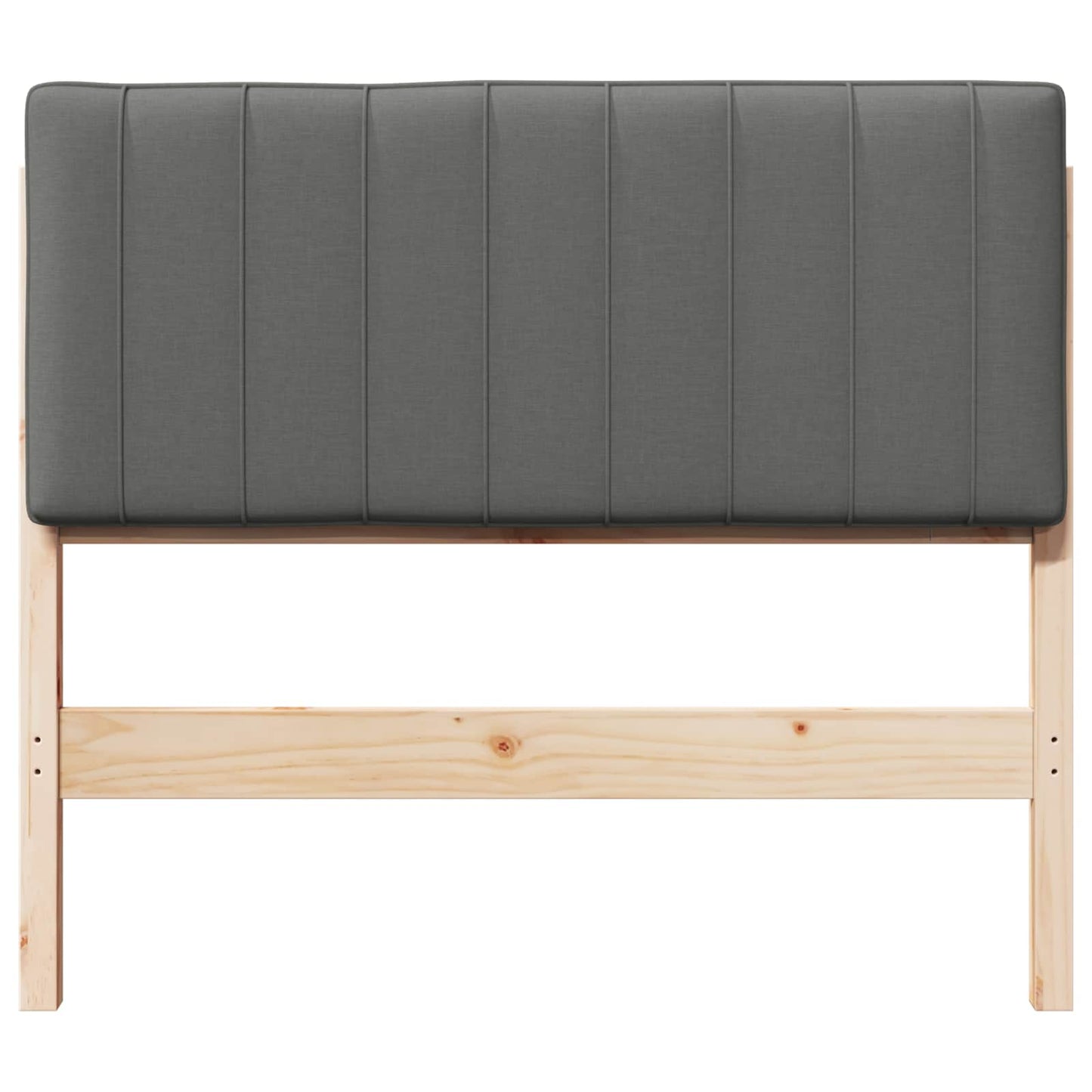 Testiera imbottita Marrone e Grigio Chiaro 100 cm Pino massello