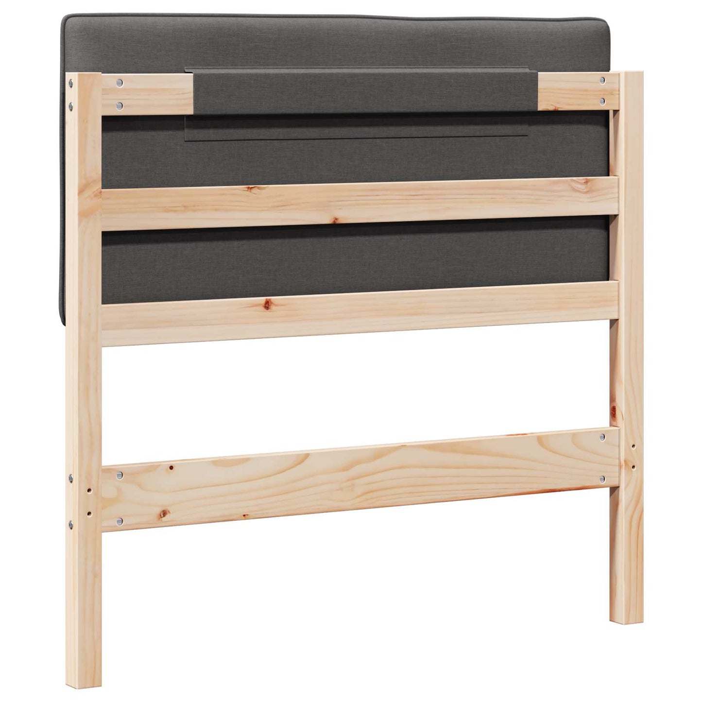 Testiera imbottita Marrone e grigio scuro 100 cm Pino massello