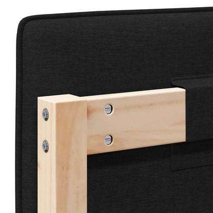 Testiera imbottita Marrone e Nero 100 cm Pino massello