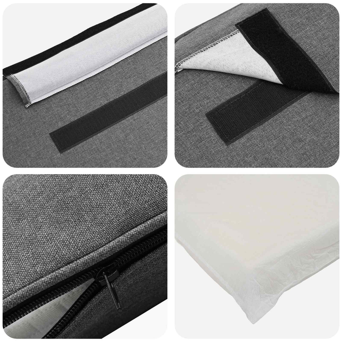 Testiera imbottita Bianco e grigio chiaro 100 cm Pino massello