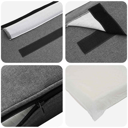 Testiera imbottita Bianco e grigio chiaro 100 cm Pino massello