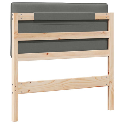 Testiera imbottita Marrone e Grigio Chiaro 90 cm Pino massello