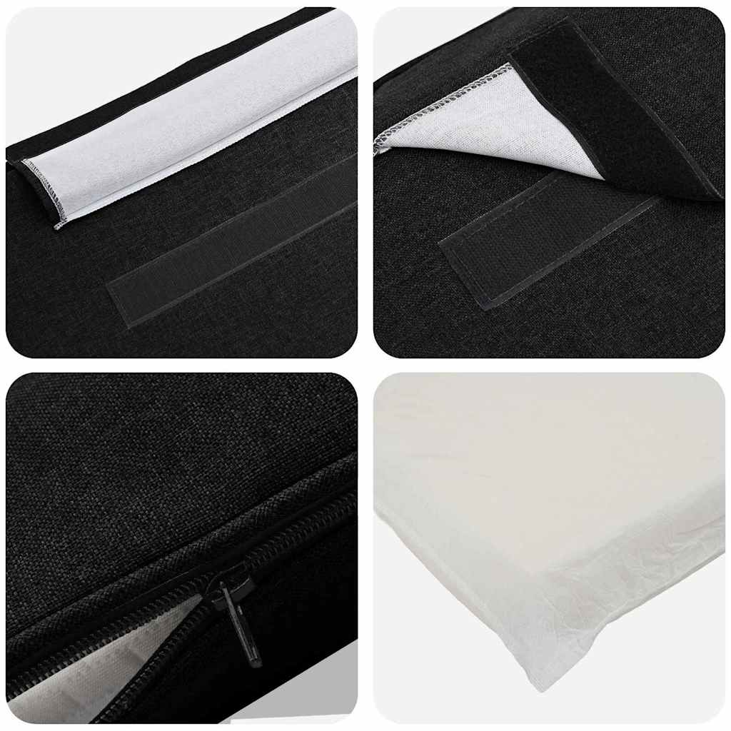 Testiera imbottita Marrone e Nero 90 cm Pino massello