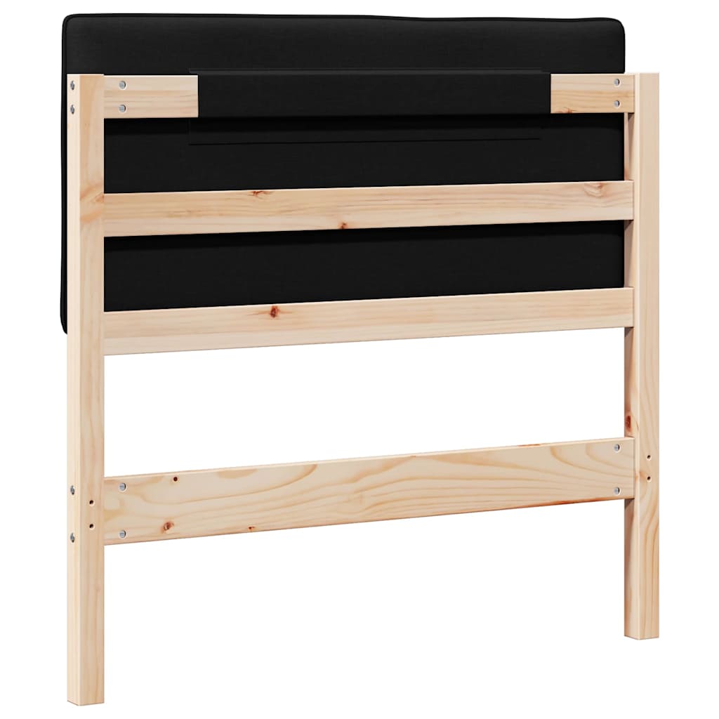 Testiera imbottita Marrone e Nero 90 cm Pino massello