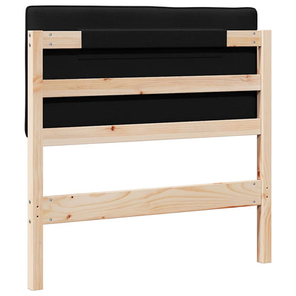 Testiera imbottita Marrone e Nero 90 cm Pino massello