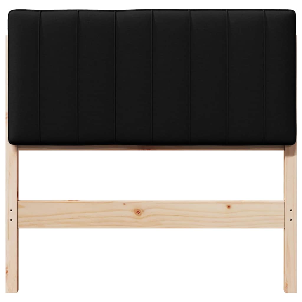 Testiera imbottita Marrone e Nero 90 cm Pino massello