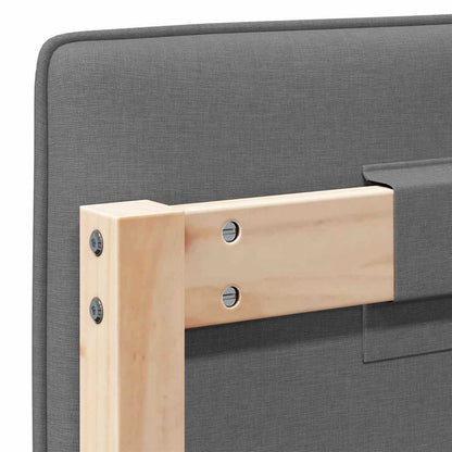 Testiera imbottita Marrone e Grigio Chiaro 80 cm Pino massello