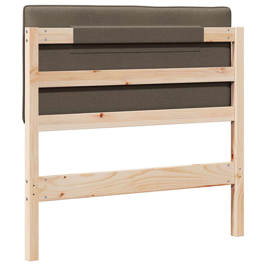 Testiera imbottita Marrone e taupe 80 cm Pino massello