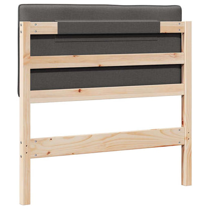 Testiera imbottita Marrone e grigio scuro 75 cm Pino massello