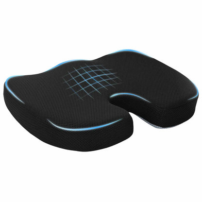 Cuscino per la seduta Nero 47 x 36,5 x 8 cm Schiuma Memory | homemem39