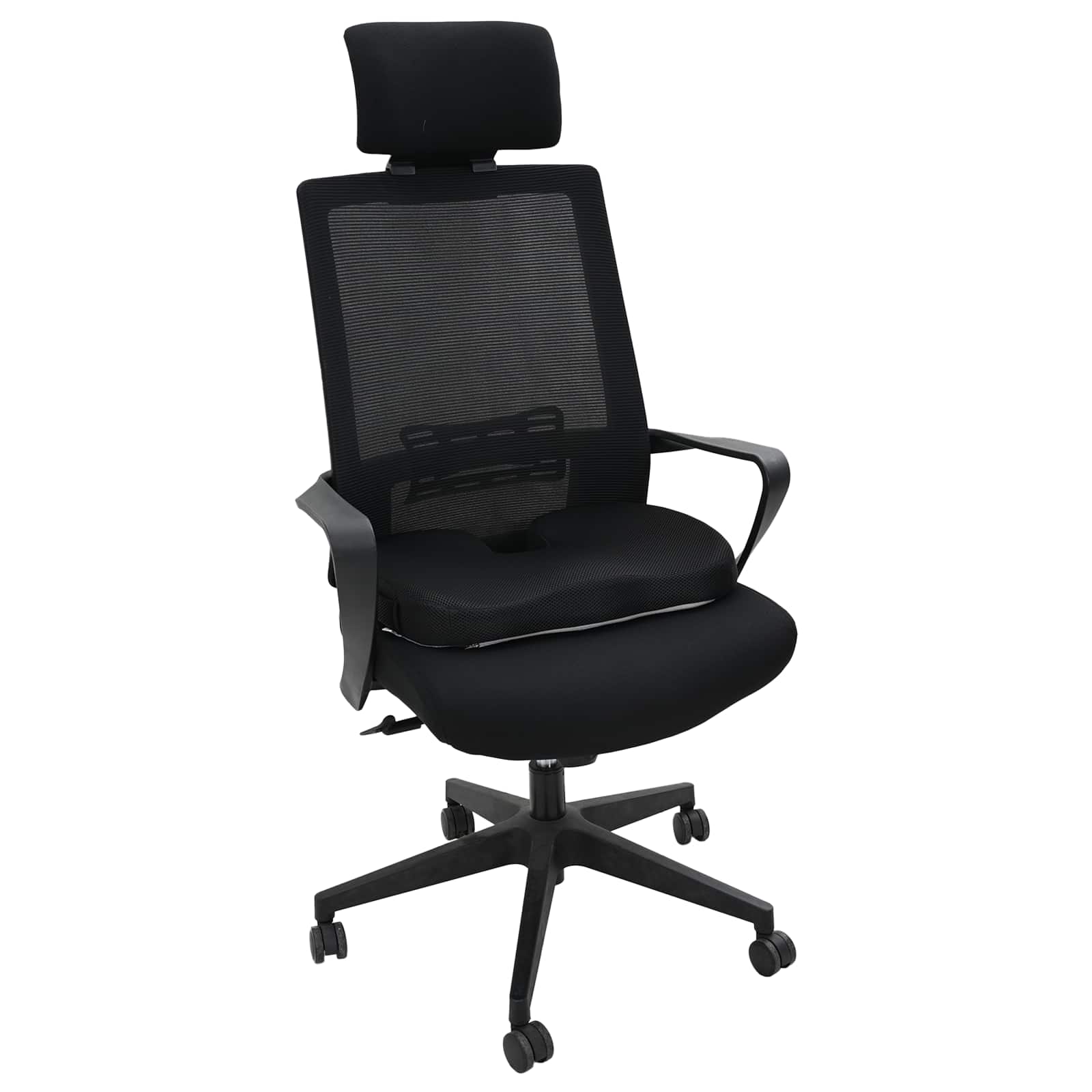 Cuscino per la seduta Nero 47 x 36,5 x 8 cm Schiuma Memory | homemem39