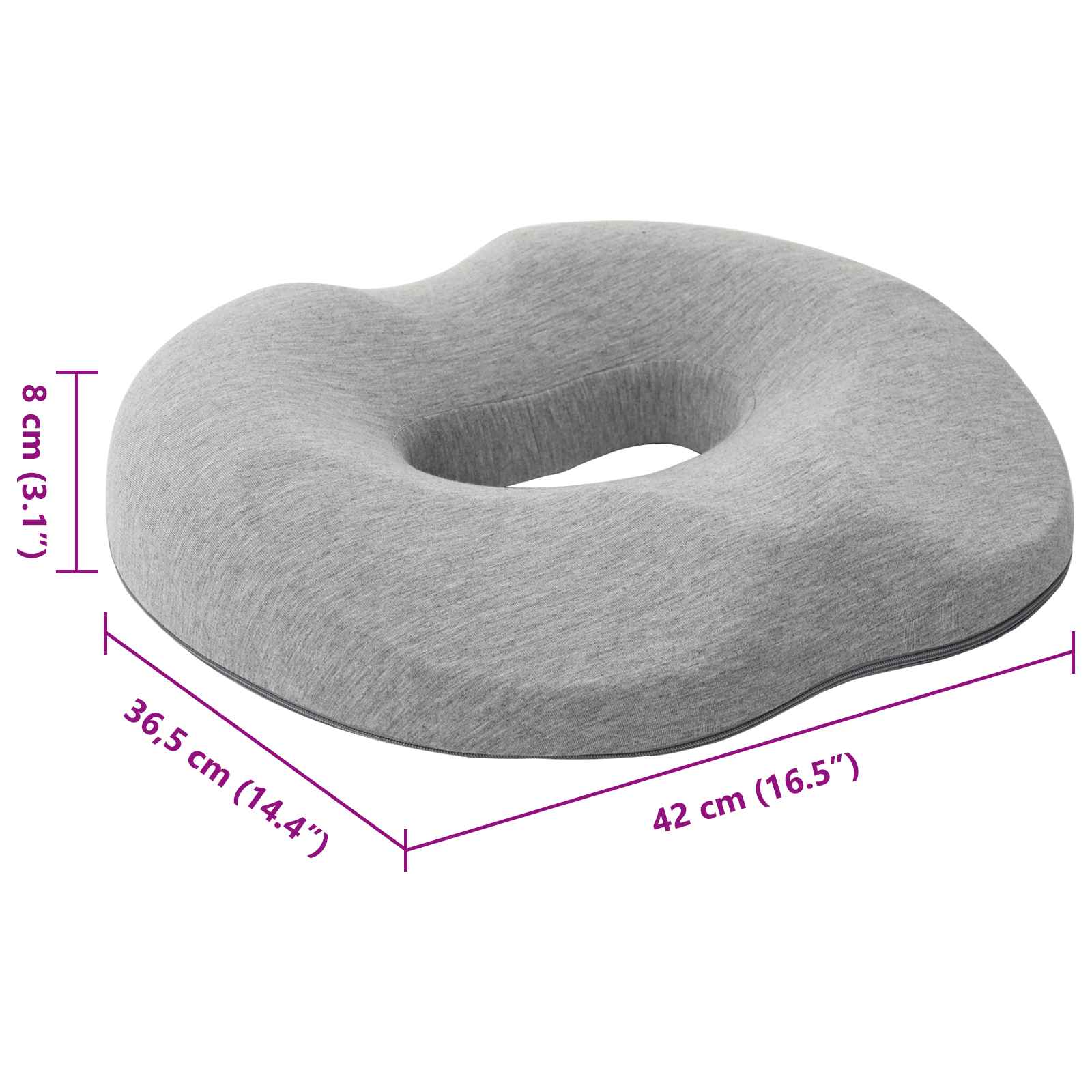 Cuscino per la seduta Grigio chiaro 42 x 36,5 x 8 cm | homemem39