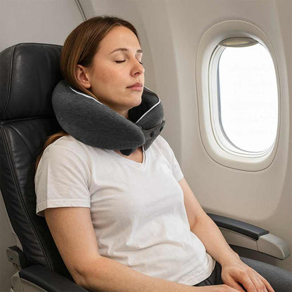 Cuscino da viaggio per il collo Grigio scuro Schiuma Memory | homemem39