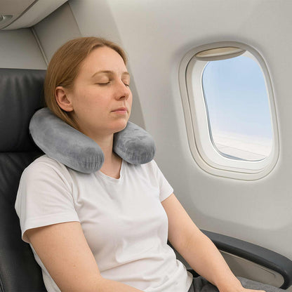Cuscino da viaggio per il collo Grigio Schiuma Memory