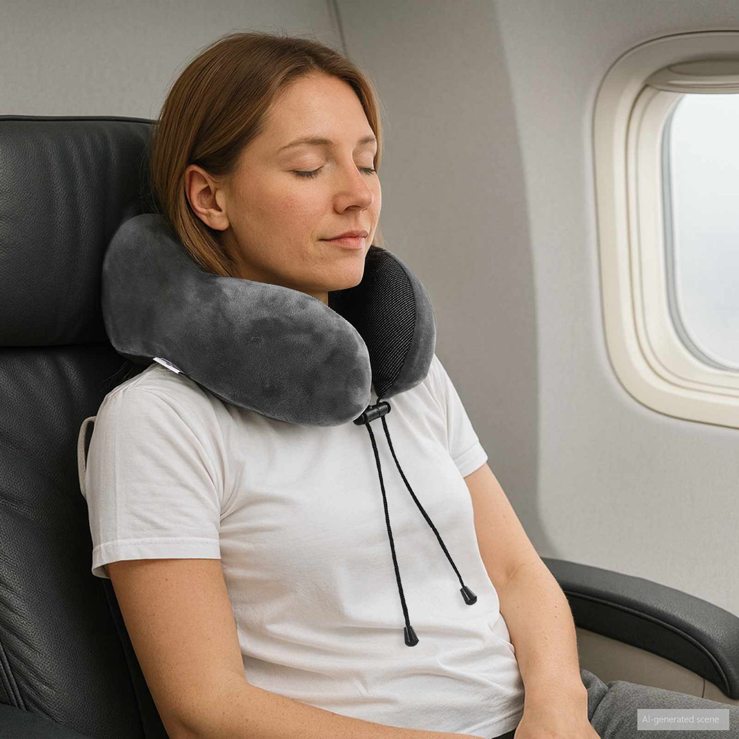 Cuscino da viaggio per il collo Grigio Schiuma Memory