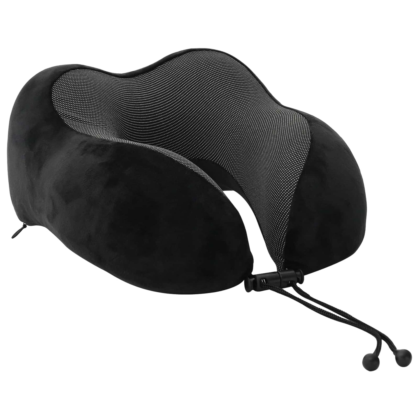 Cuscino da Viaggio per il Collo Regolabile Nero 27 x 26 x 14 cm | homemem39