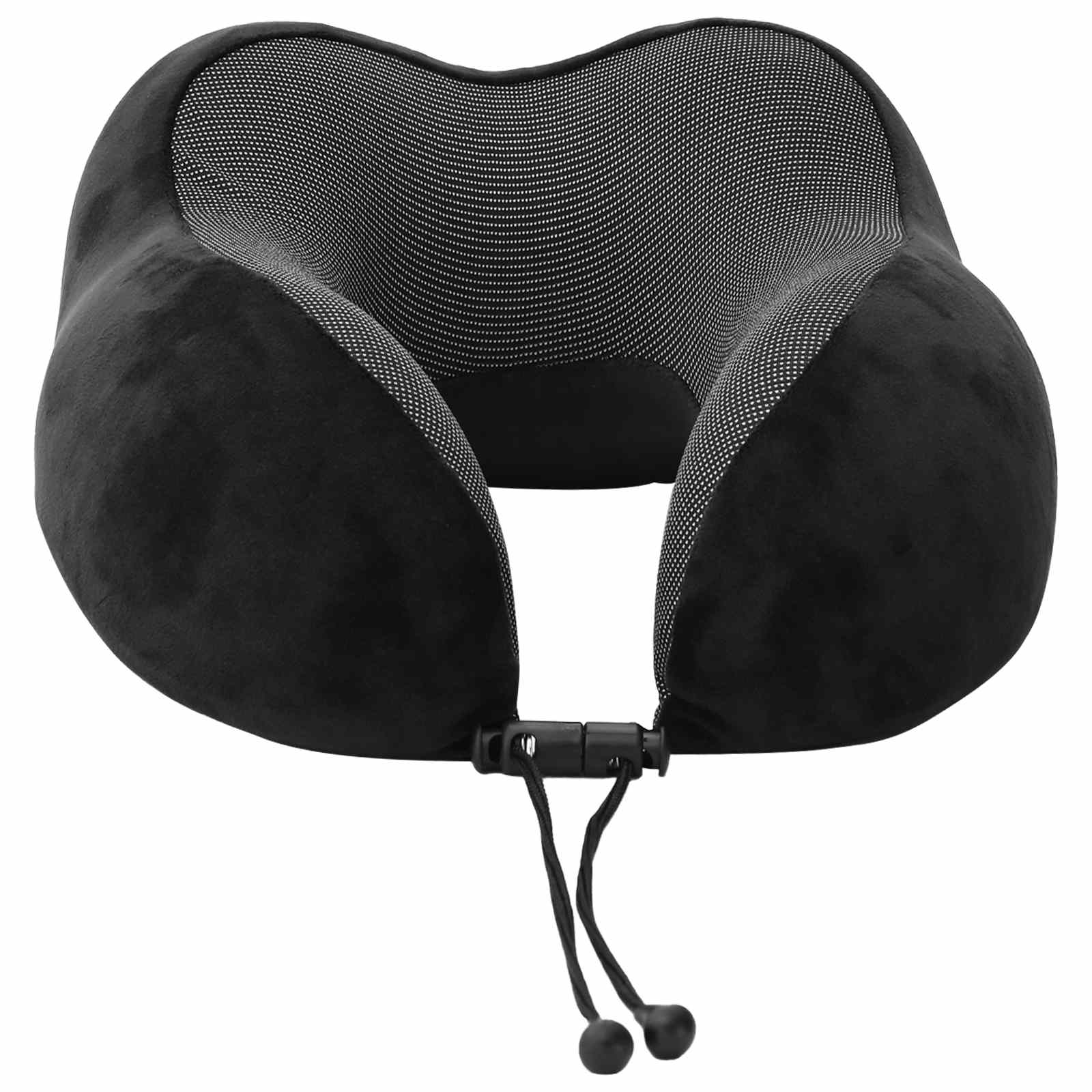 Cuscino da Viaggio per il Collo Regolabile Nero 27 x 26 x 14 cm | homemem39