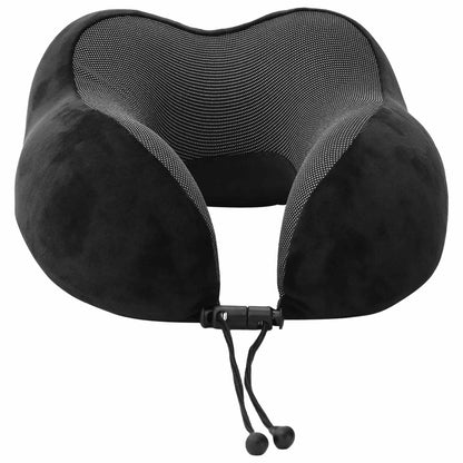Cuscino da Viaggio per il Collo Regolabile Nero 27 x 26 x 14 cm | homemem39