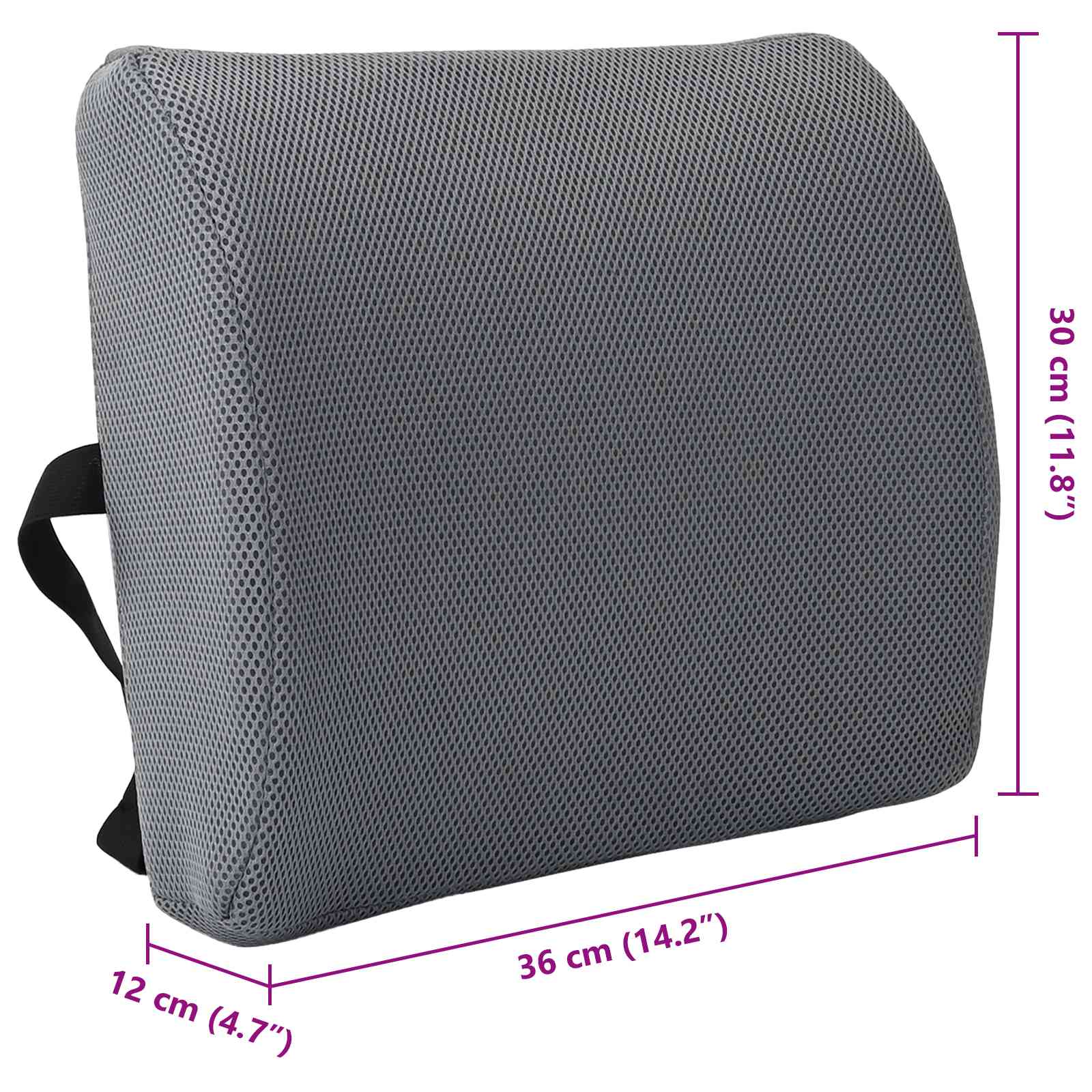Cuscino lombare Grigio Schiuma Memory 36 x 30 x 12 cm | homemem39