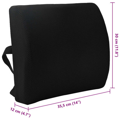 Cuscino lombare Nero Schiuma Memory 35,5 x 30 x 12 cm | homemem39