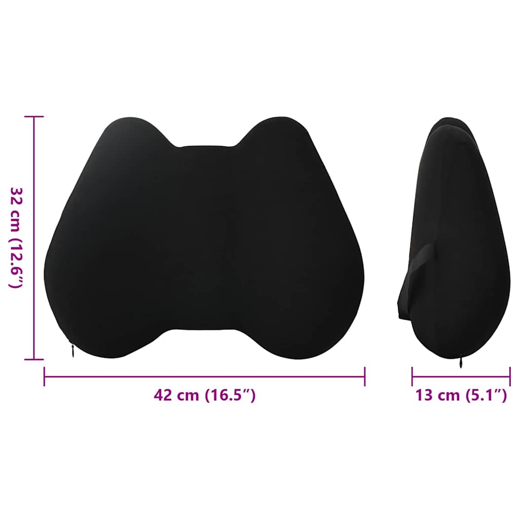 Cuscino lombare Nero Schiuma Memory 40 x 32 x 13 cm | homemem39