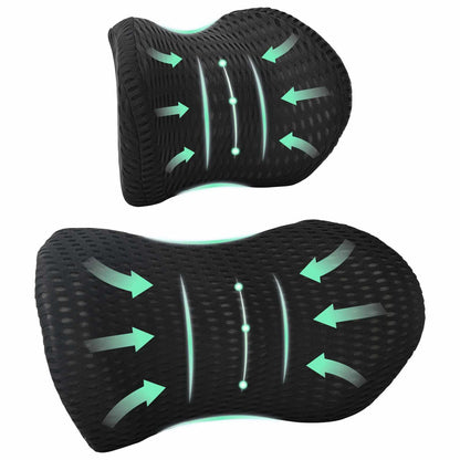 Cuscino cervicale, Cuscino lombare Nero Schiuma Memory | homemem39
