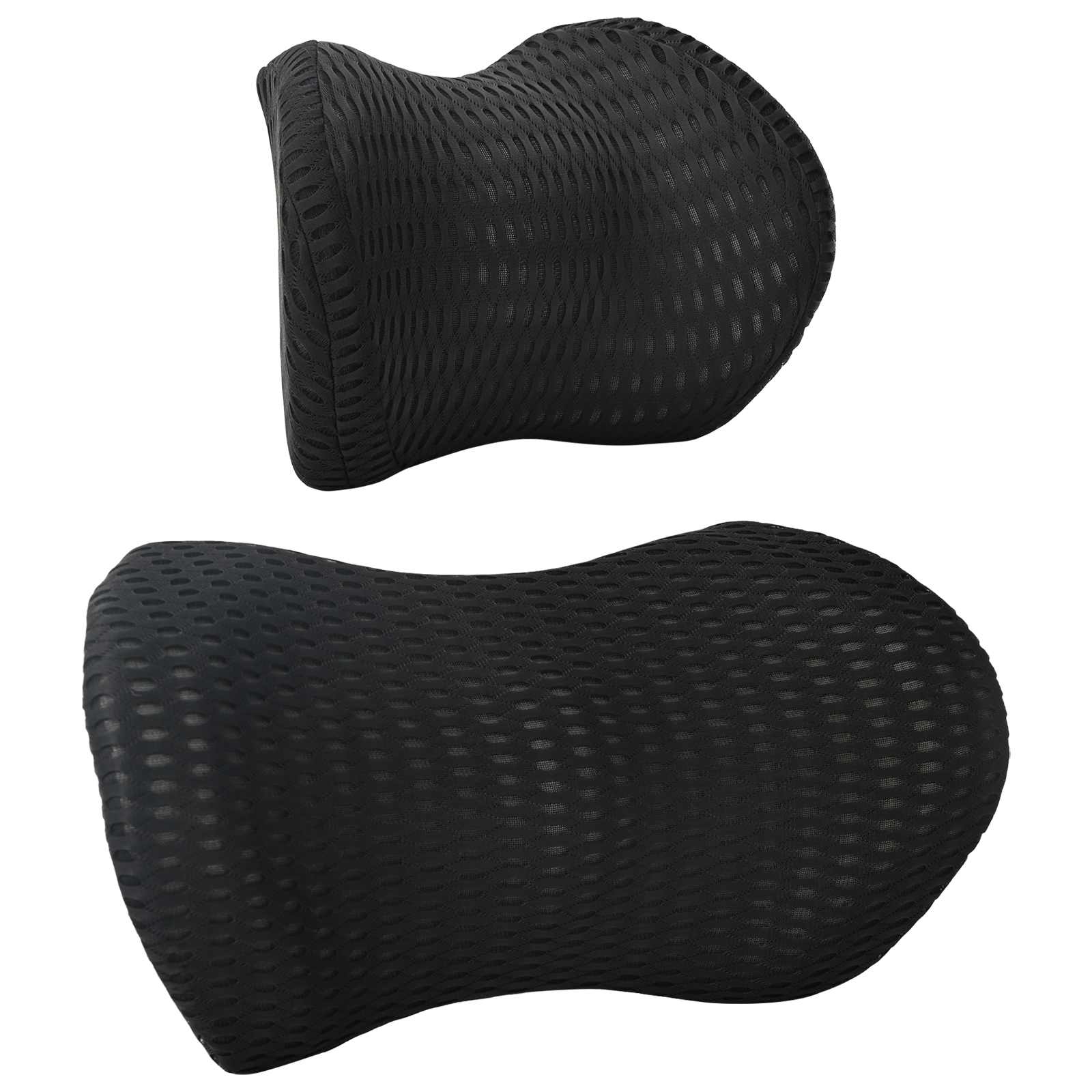 Cuscino cervicale, Cuscino lombare Nero Schiuma Memory | homemem39