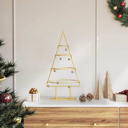 Albero di Natale in metallo con supporto Oro 60 cm