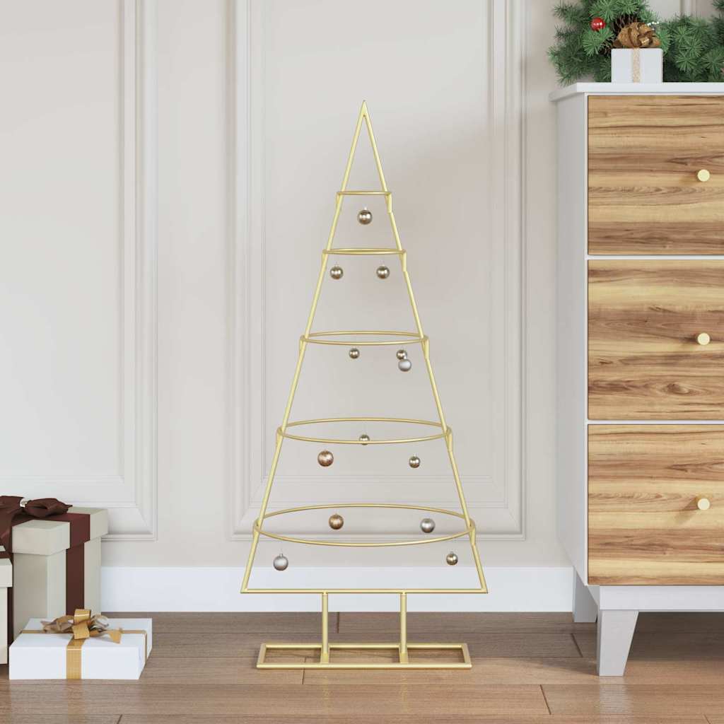 Albero di Natale in metallo con supporto Oro 90 cm