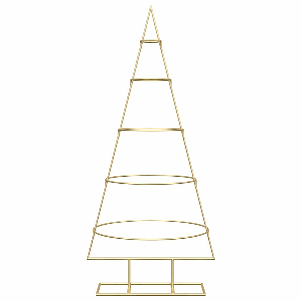 Albero di Natale in metallo con supporto Oro 125 cm