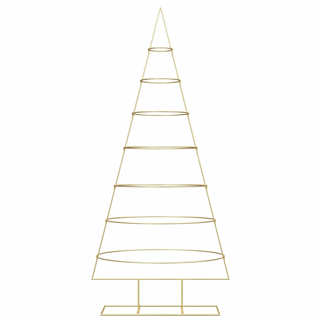 Albero di Natale in metallo con supporto Oro 210 cm