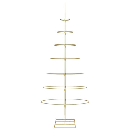 Albero di Natale in metallo con supporto Oro 210 cm