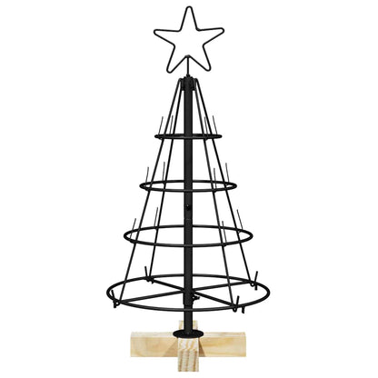 Albero a Cono di Natale con supporto Nero 60 cm Acciaio