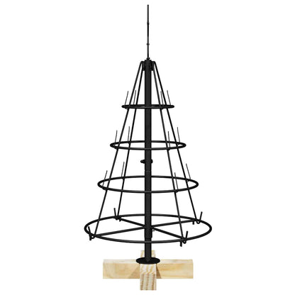 Albero a Cono di Natale con supporto Nero 60 cm Acciaio