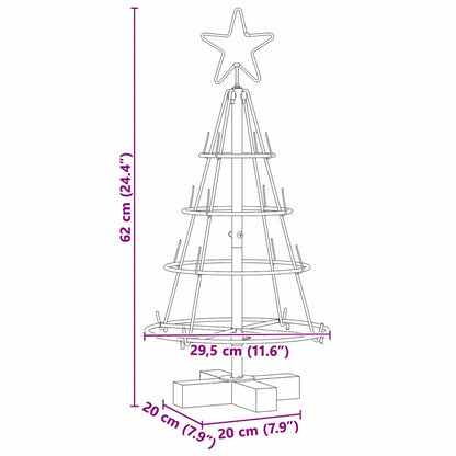 Albero a Cono di Natale con supporto Nero 60 cm Acciaio