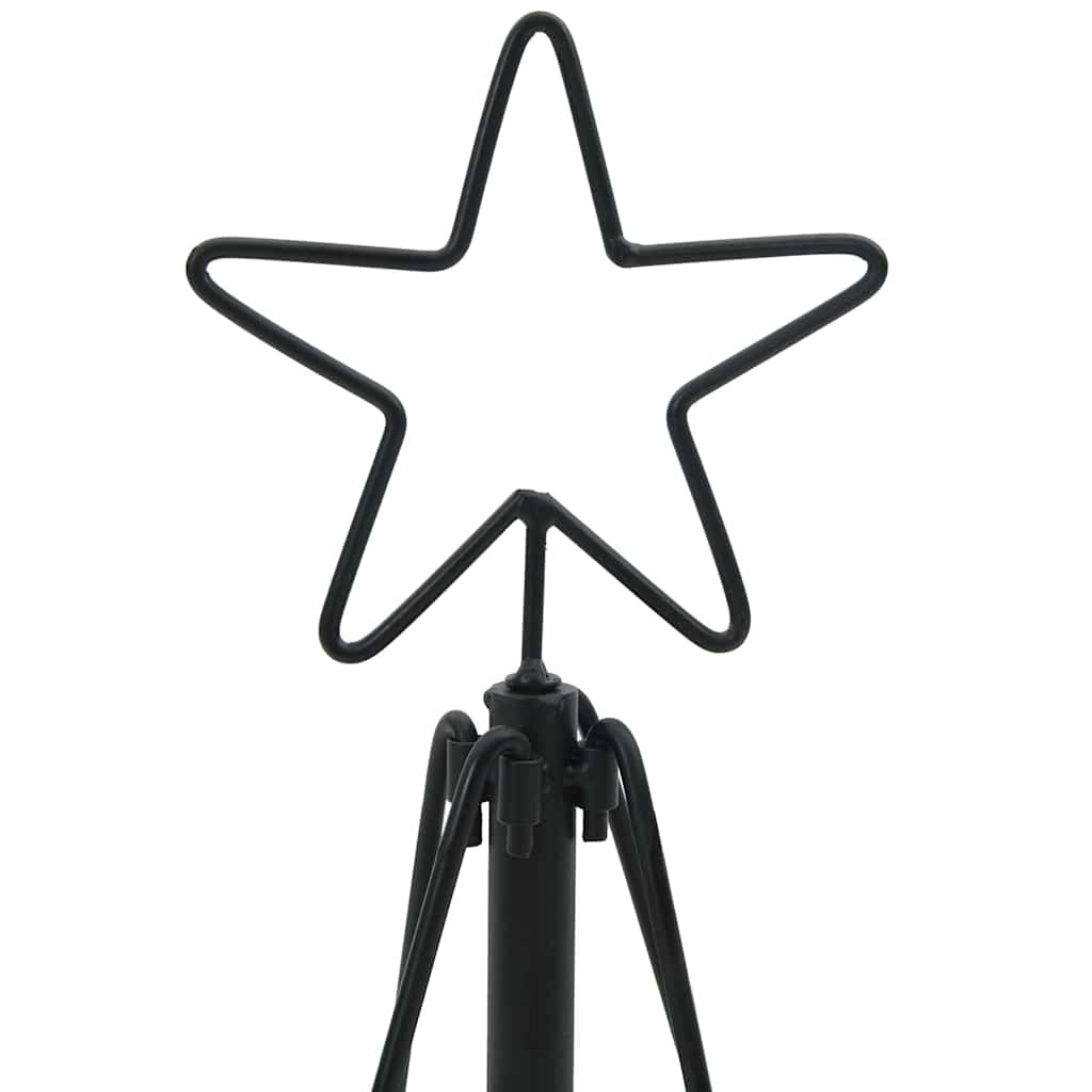 Albero a Cono di Natale con supporto Nero 90 cm Acciaio