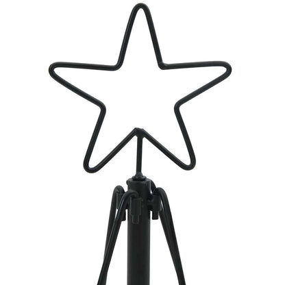 Albero a Cono di Natale con supporto Nero 125 cm Acciaio