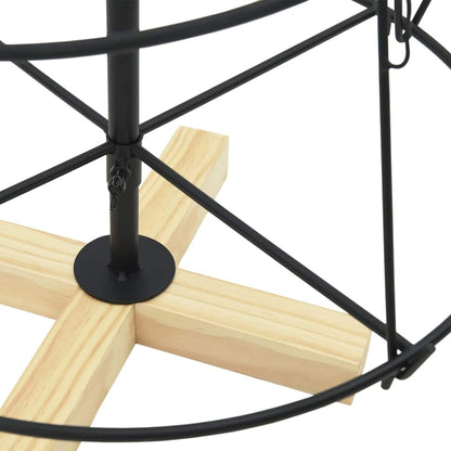 Albero a Cono di Natale con supporto Nero 125 cm Acciaio