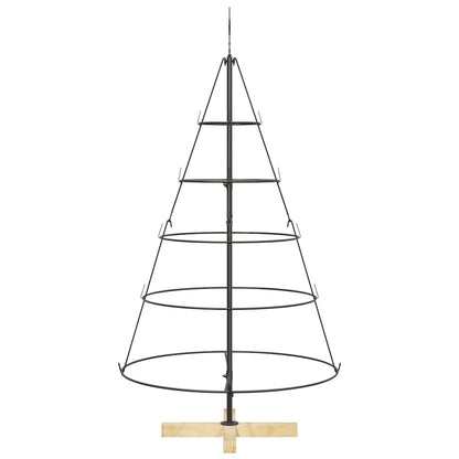 Albero a Cono di Natale con supporto Nero 125 cm Acciaio