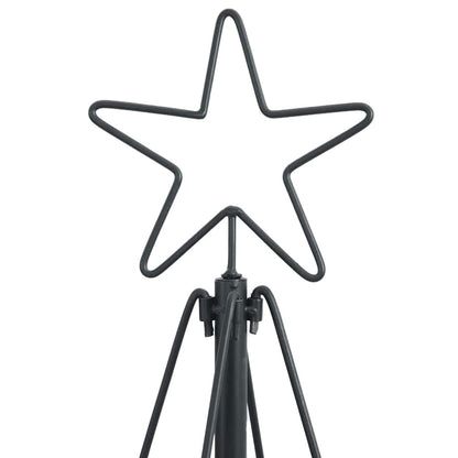 Albero a Cono di Natale con supporto Nero 210 cm Acciaio