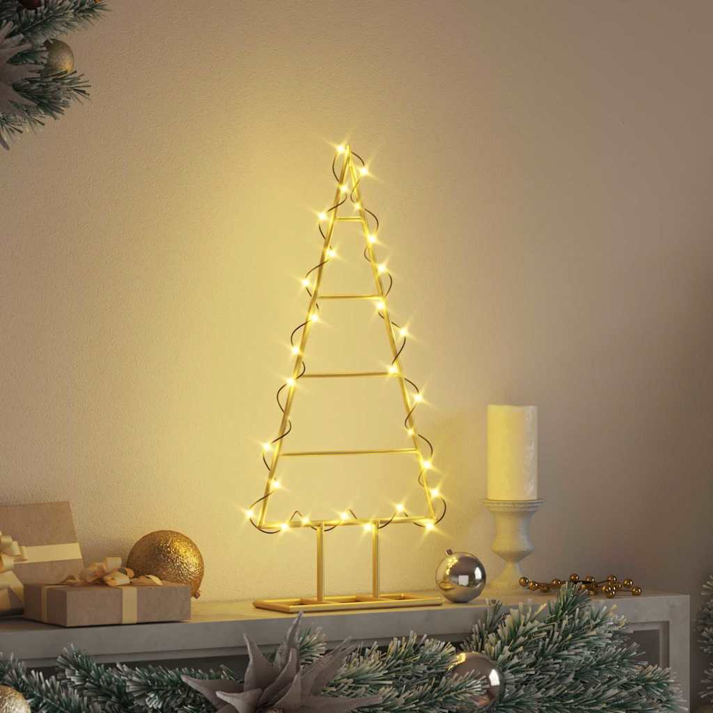 Albero di Natale in metallo con supporto Oro 60 cm