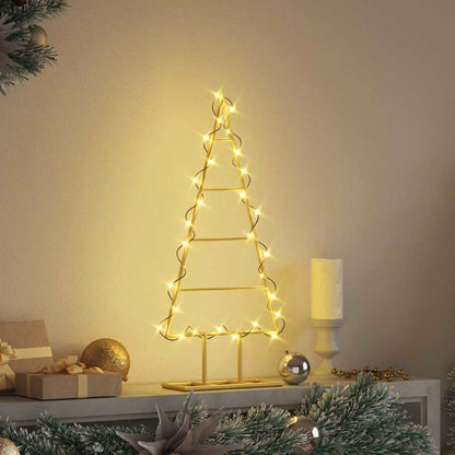 Albero di Natale in metallo con supporto Oro 60 cm