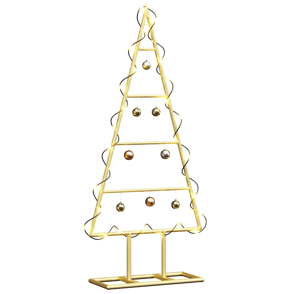 Albero di Natale in metallo con supporto Oro 60 cm