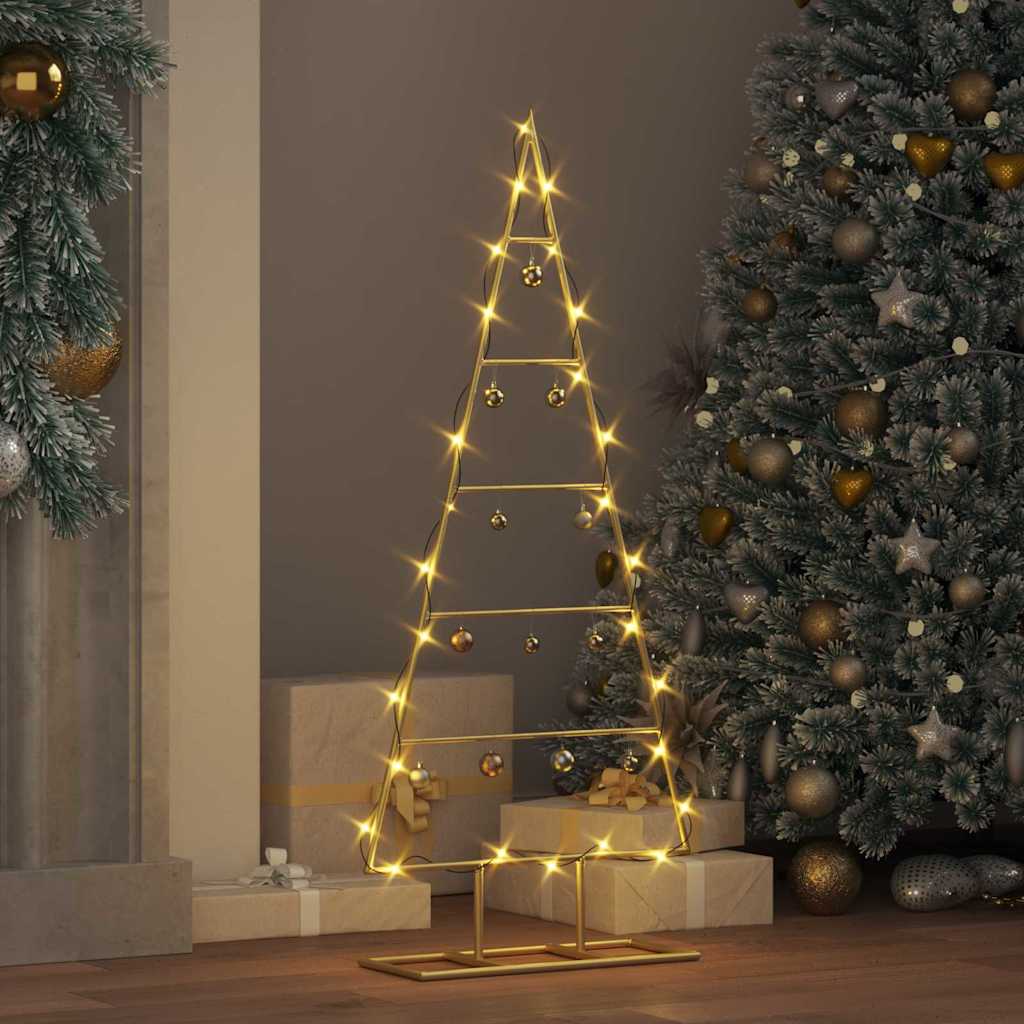 Albero di Natale in metallo con supporto Oro 90 cm