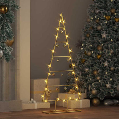 Albero di Natale in metallo con supporto Oro 90 cm