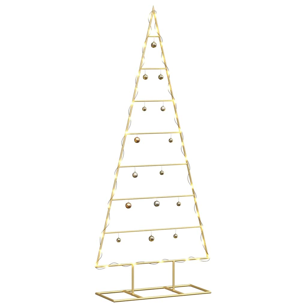Albero di Natale in metallo con supporto Oro 125 cm