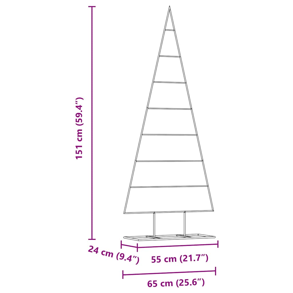 Albero di Natale in metallo con supporto Oro 150 cm